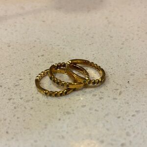 Kate Spade Gold Beaded Ring Trio